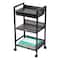 Mind Reader Cart with Covered Compartment, Office Organizer, Storage, 3-Tier, Office, Metal, Black